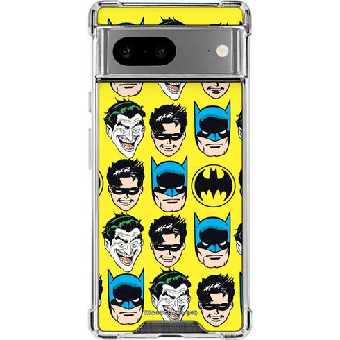 DC Comics Batman Vintage Character Pattern - Joker and Robin Google Pixel 8a Clear Case